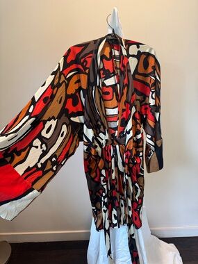 ISSA LONDON  Multicolor Abstract Print Wrap dress